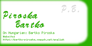piroska bartko business card